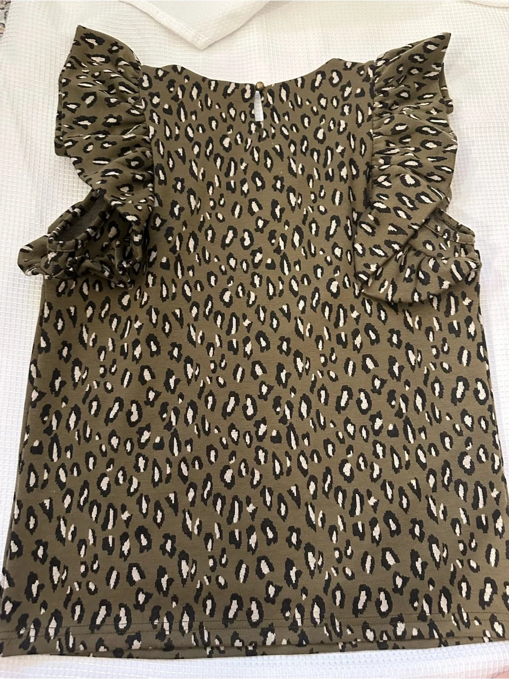THML Green Leopard Ruffle Blouse - Picture 2 of 3